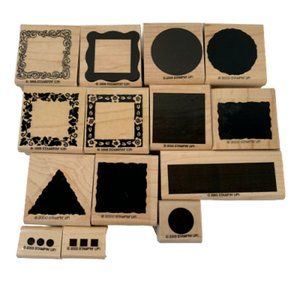 Stampin Up Rubber Stamps Frames Shapes Lot of 14 Junk Journal Scrapbook Crafts